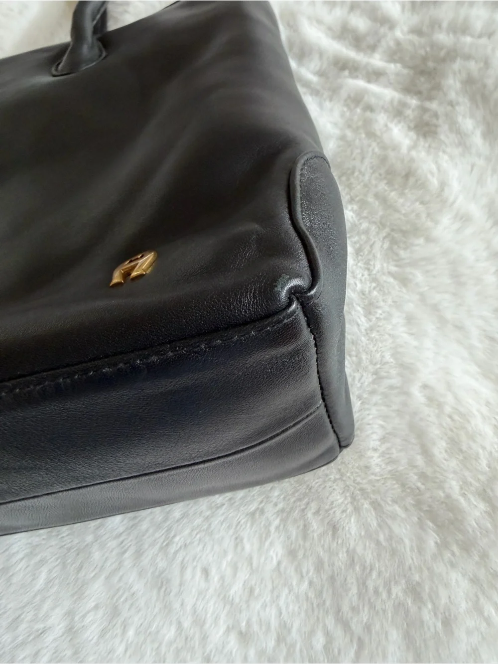 Etienne Aigner Black Soft Leather Tote Bag